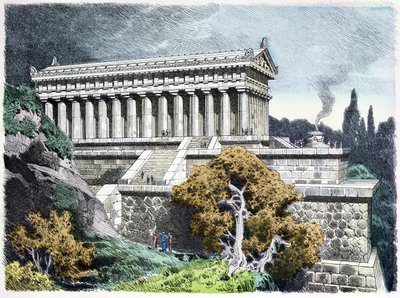 Tempel der Diana in Ephesus aus einer Serie der 